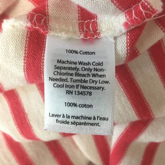Vineyard Vines Pinkish Red and White Stripe Boatneck Top Size S - Picture 4 of 5